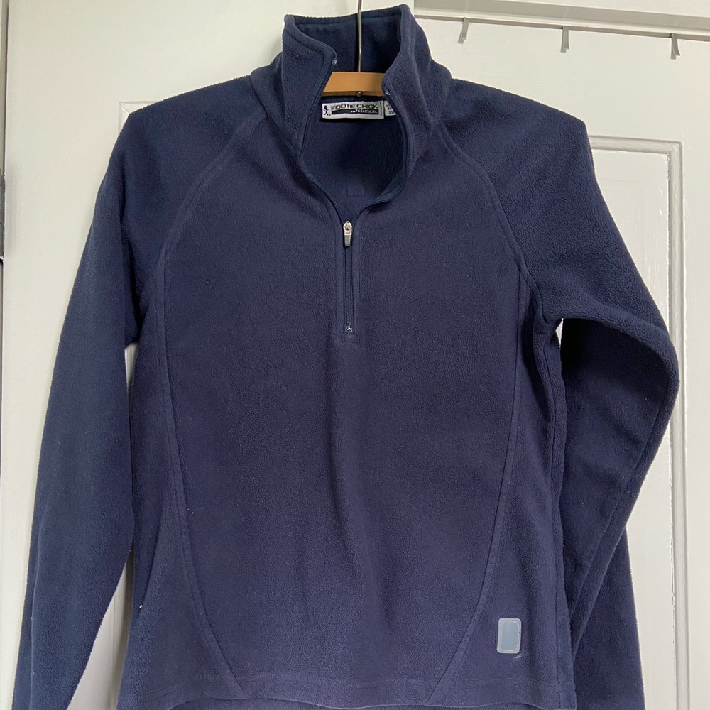 Women’s 4 Footie Chick fleece navy quarter zip